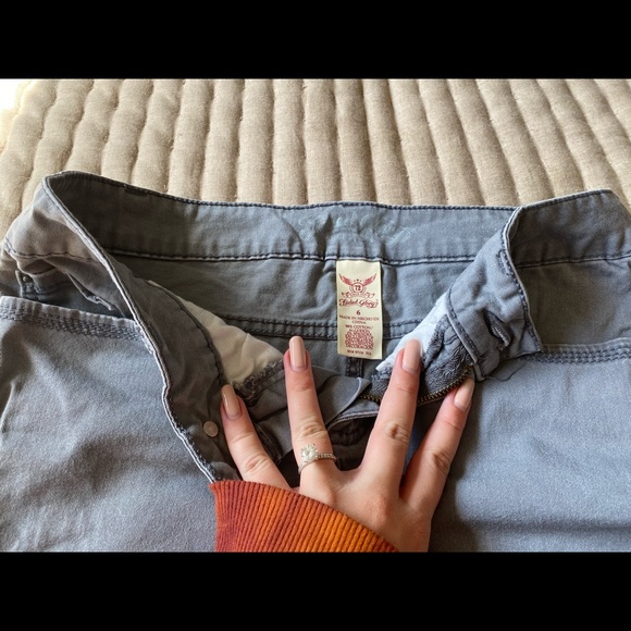 Gray High Waisted Shorts - Picture 3 of 4